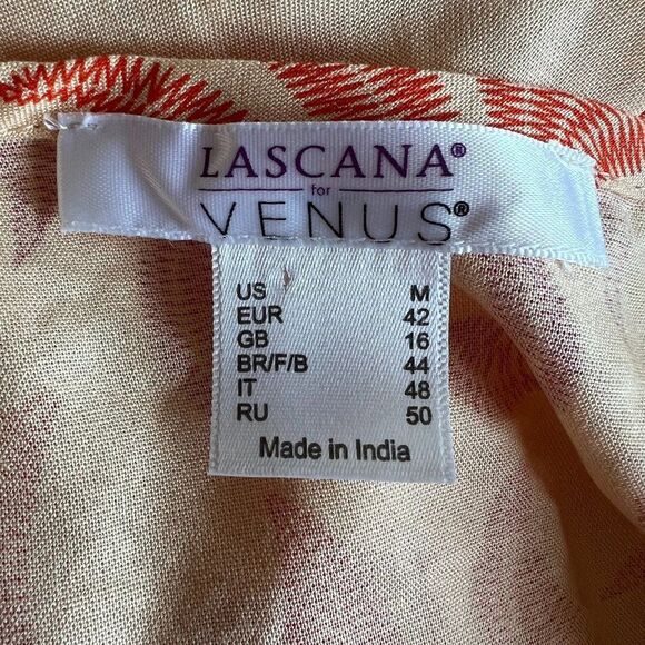 Lascana by Venus Orange/Pink Coral Summer Coverup Top Size M - Picture 4 of 7